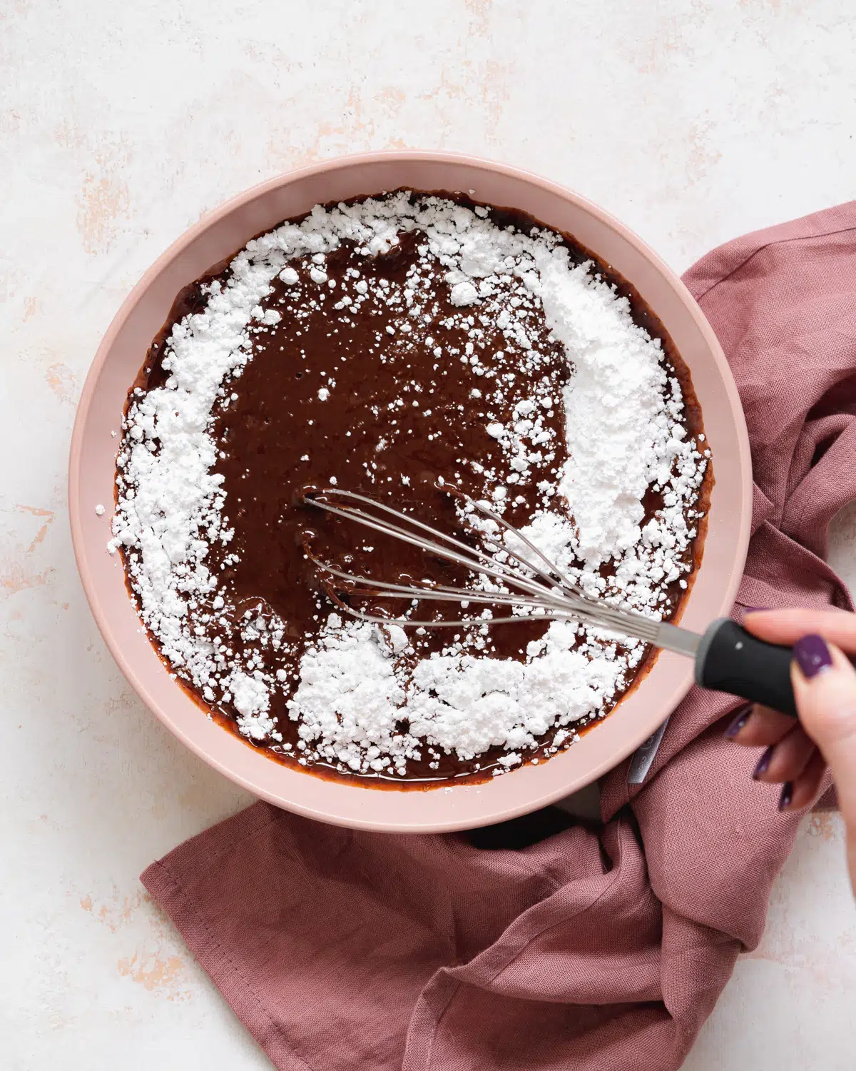 making coconut milk chocolate.