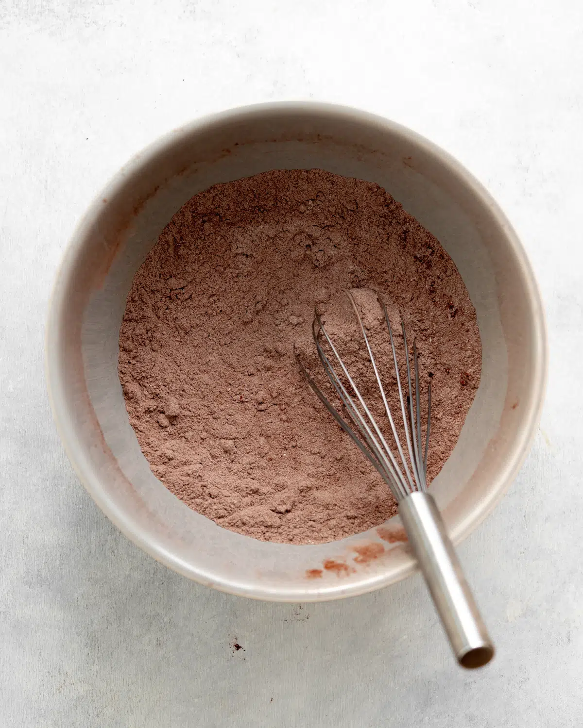 dry ingredients for vegan chocolate cupcakes.