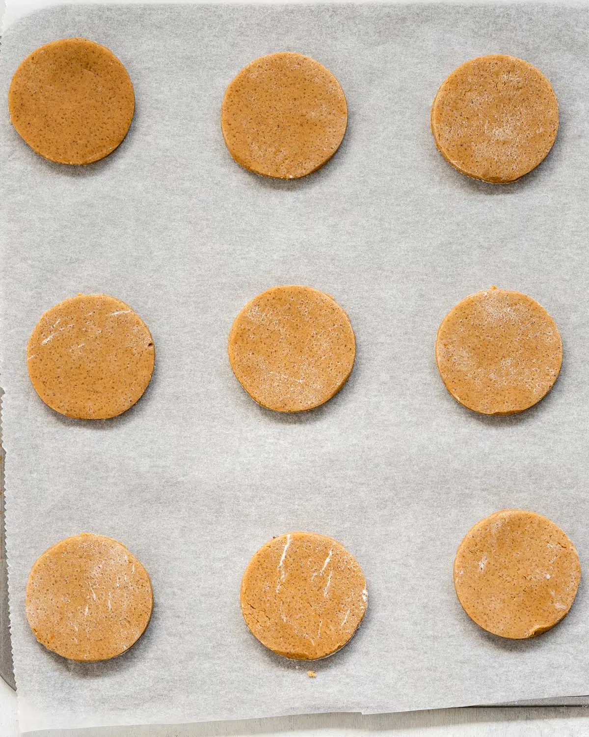 biscoff cookies on a baking sheet.