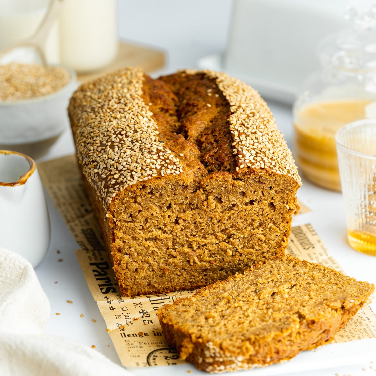 Vegan Tahini Banana Bread