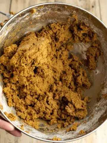 gingerbread cookie dough in a bowl.